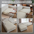 OHSIO Couch Cushion Covers, Comfort Soft Magic Sofa Covers Washable Stretch Resistant Slipcovers for Sectional and L Shaped Seats Furniture Protectors for Pets