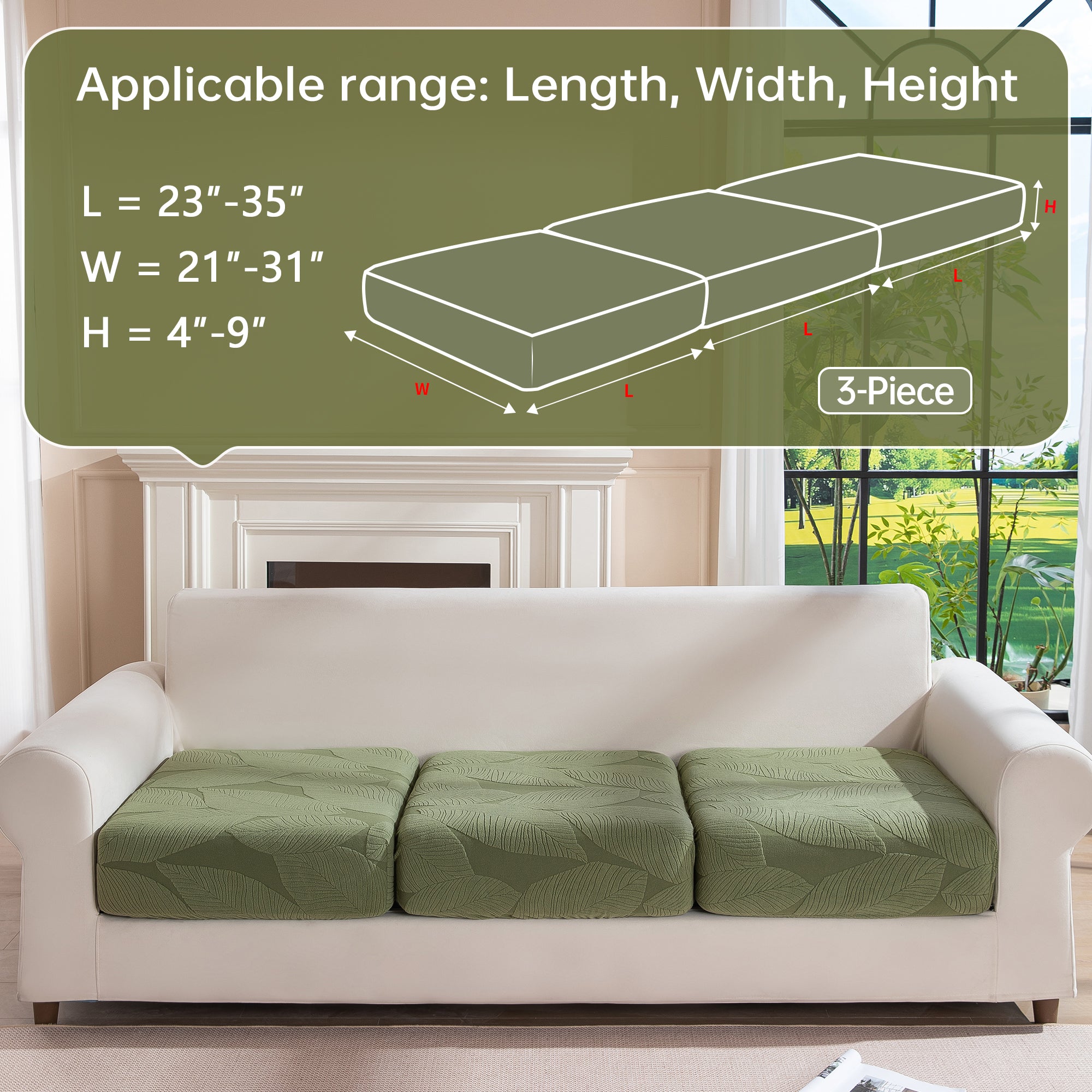 OHSIO Couch Covers for Sectional Sofa, Washable Stretch Soft Sofa Cushion Covers L Shape Sofa Slipcovers Anti Slip Furniture Decor Protector for Pets