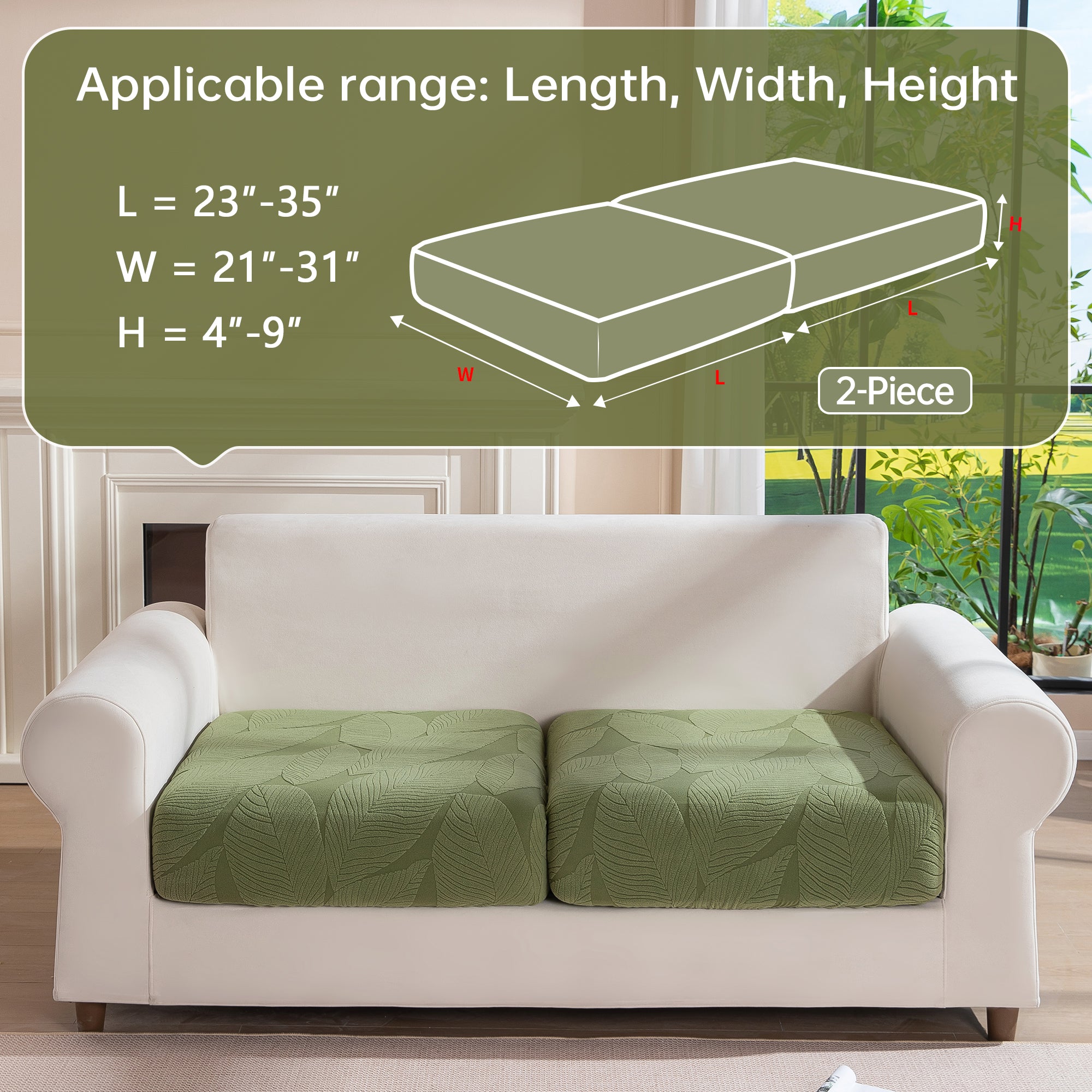 OHSIO Couch Covers for Sectional Sofa, Washable Stretch Soft Sofa Cushion Covers L Shape Sofa Slipcovers Anti Slip Furniture Decor Protector for Pets
