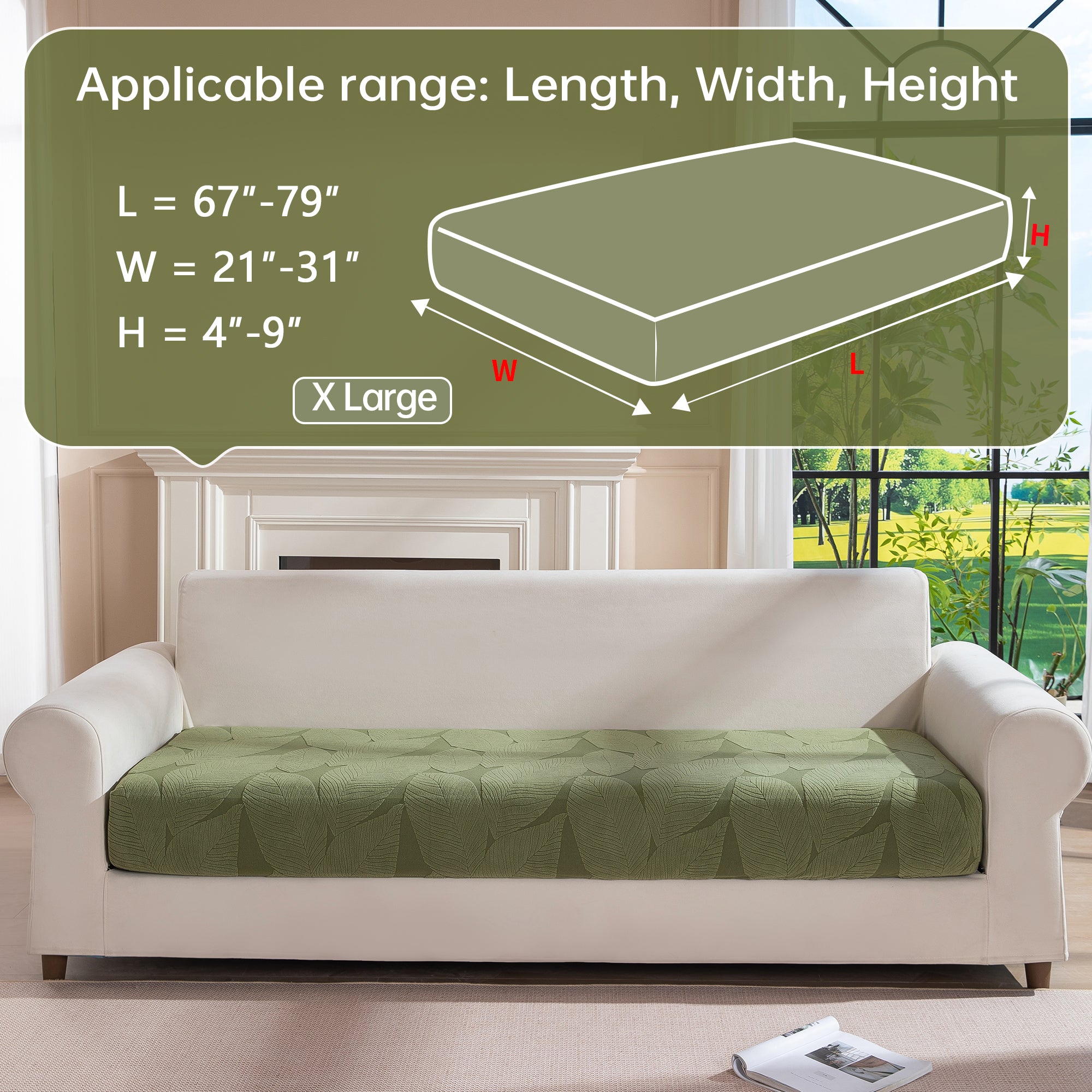 OHSIO Couch Covers for Sectional Sofa, Washable Stretch Soft Sofa Cushion Covers L Shape Sofa Slipcovers Anti Slip Furniture Decor Protector for Pets