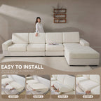 OHSIO Stripe Stretch Sectional Sofa Cushion Cover - easy installation