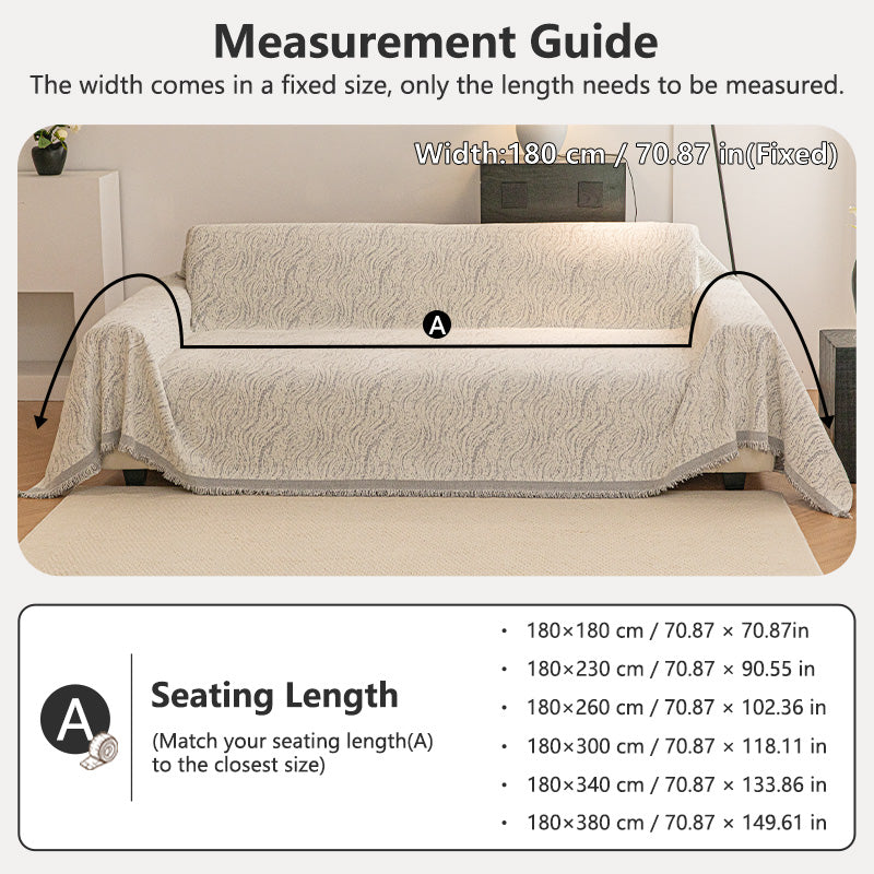 OHSIO Liujin Plush Jacquard Sofa Throw Cover – Non-Slip Washable Couch Protector