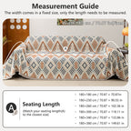 OHSIO Sucre Geometric Chenille Sofa Throw Cover – Washable Non-Slip Couch Protector