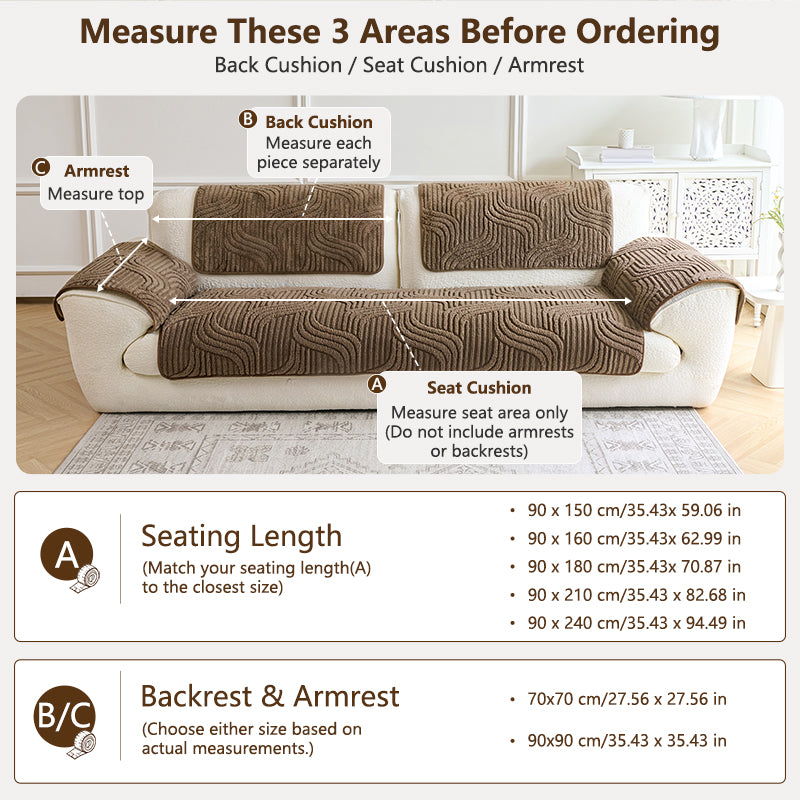 OHSIO 250GSM Jacquard Fleece Non-Slip Sofa Cover - pet-friendly furniture protection