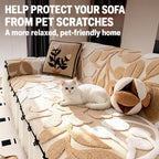 OHSIO Plush Sofa Cover with French Ruffle Skirt & Decorative Bows