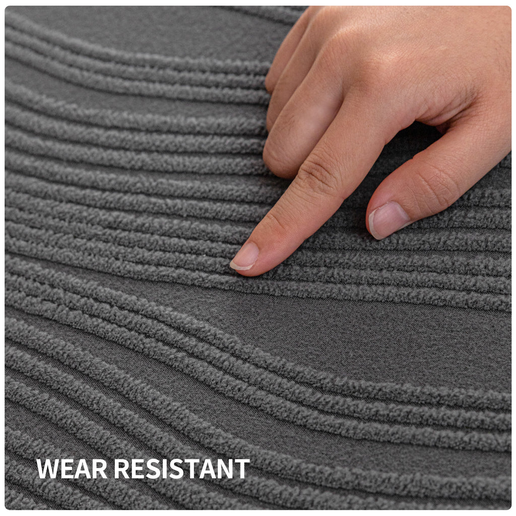 导OHSIO Couch Cushion Covers, Super Stretch Washable Sofa Slipcovers for L Shaped & Modular Seats, Pet-Friendly Furniture Protector with Stripe Design