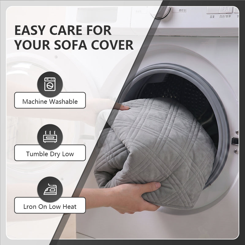 OHSIO Square Quilted Recycled Fleece Sofa Cover - size and measurement guide