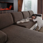 OHSIO Stretch Polar Fleece Sectional Cushion Covers - pet-friendly furniture protection