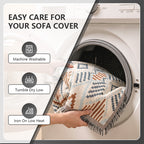 OHSIO Sucre Geometric Chenille Sofa Throw Cover – Washable Non-Slip Couch Protector