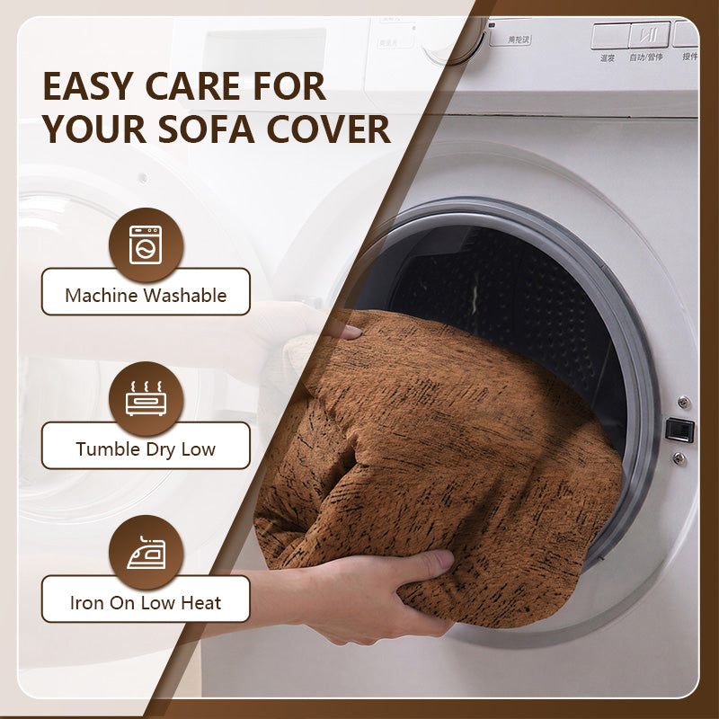 OHSIO Wenhe Soft Plush Sofa Throw Cover – Non-Slip Washable Couch Protector