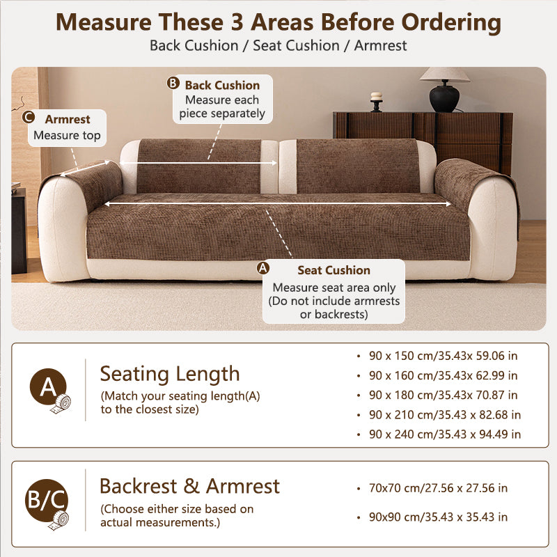 OHSIO 230GSM Chenille Non-Slip Pet Sofa Cover - easy installation