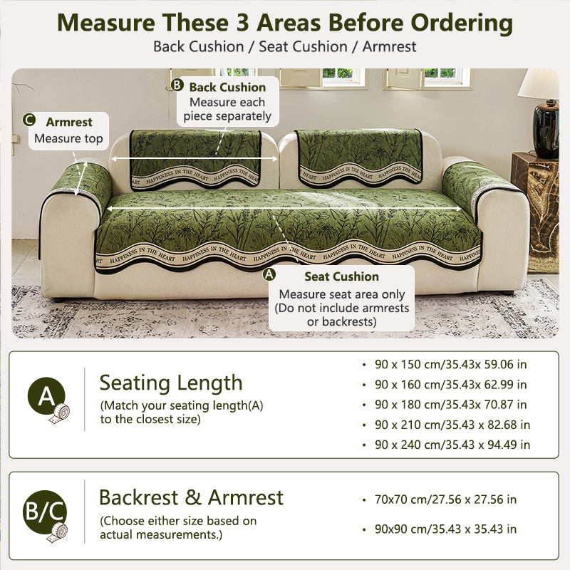 OHSIO 380GSM Teal Chenille Non-Slip Sofa Cover - pet-friendly furniture protection