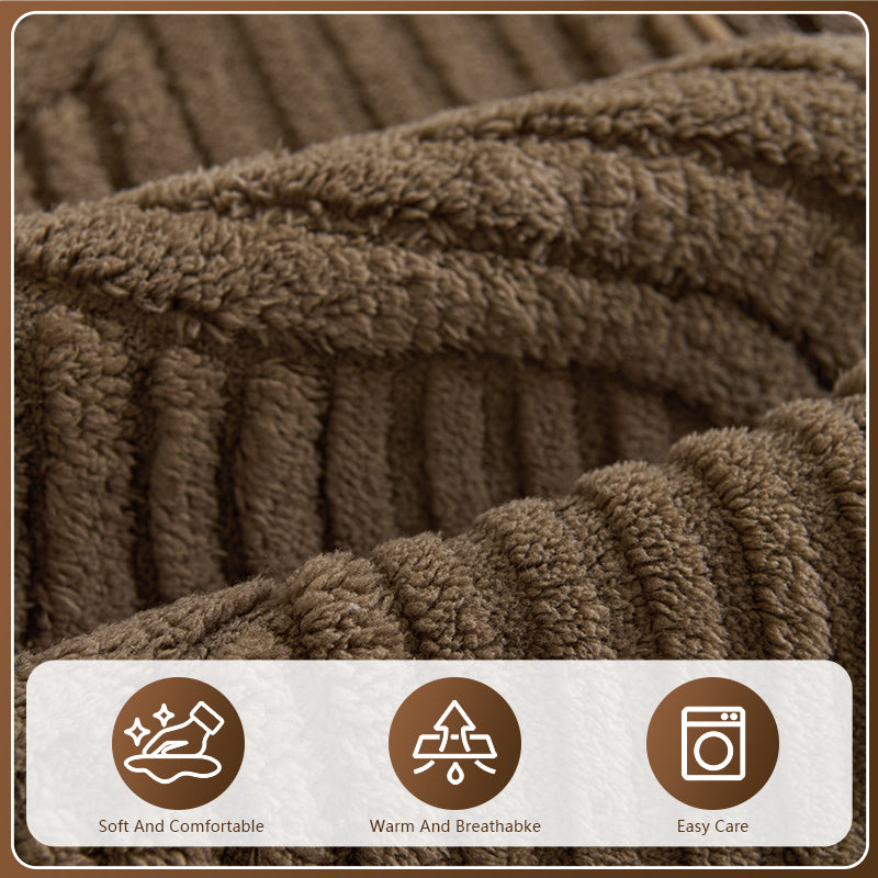 OHSIO 250GSM Jacquard Fleece Non-Slip Sofa Cover - machine-washable care