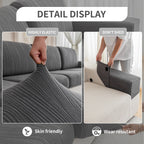 导OHSIO Couch Cushion Covers, Super Stretch Washable Sofa Slipcovers for L Shaped & Modular Seats, Pet-Friendly Furniture Protector with Stripe Design