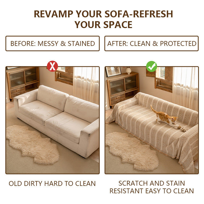 OHSIO Geometric Sofa Throw Cover – Washable Pet-Friendly Couch Protector