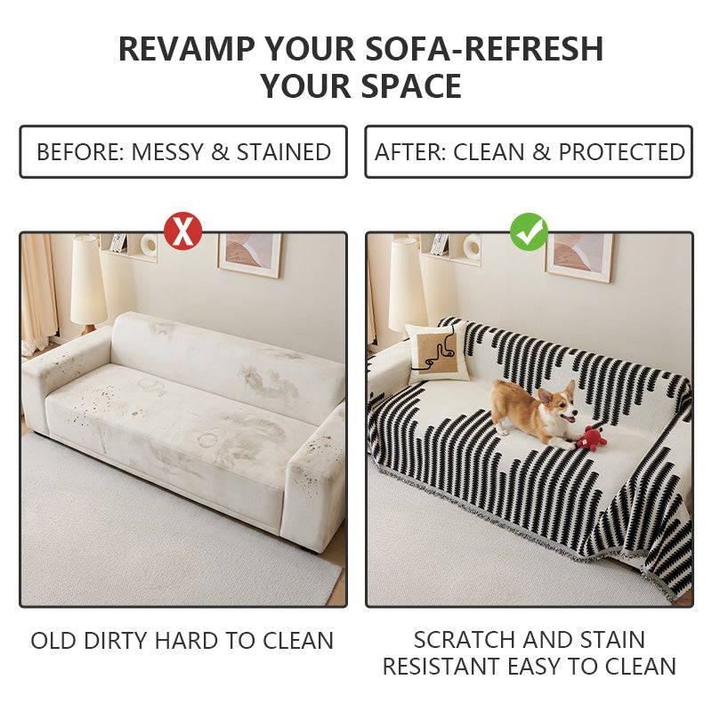 Sophisticated Irregularly Shaped Leather Sofa Cover