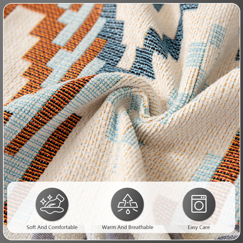 OHSIO Sucre Geometric Chenille Sofa Throw Cover – Washable Non-Slip Couch Protector