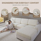 OHSIO Stripe Stretch Sectional Sofa Cushion Cover - size and measurement guide