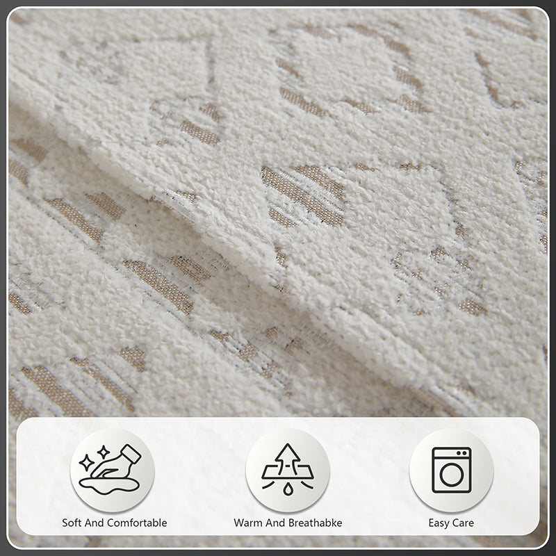 OHSIO 300GSM Geometric Chenille Non-Slip Sofa Cover - cushion cover lifestyle view