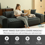 OHSIO Corduroy Plaid High-Density Non-Slip Pet Sofa Cover