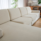 OHSIO Couch Cushion Covers, Comfort Soft Magic Sofa Covers Washable Stretch Resistant Slipcovers for Sectional and L Shaped Seats Furniture Protectors for Pets