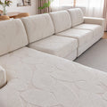 OHSIO Leaf-Texture Stretch Sectional Cushion Cover by OHSIO