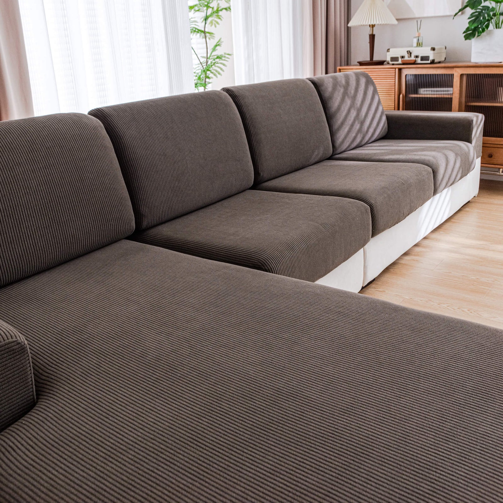 OHSIO Water-Resistant Stretch Modular Cushion Cover - sofa fit and coverage