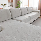 OHSIO Leaf-Texture Stretch Sectional Cushion Cover - pet-friendly furniture protection