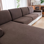 OHSIO Couch Cushion Covers, Comfort Soft Magic Sofa Covers Washable Stretch Resistant Slipcovers for Sectional and L Shaped Seats Furniture Protectors for Pets