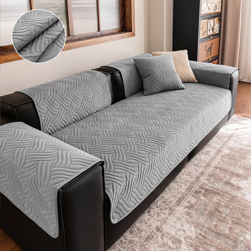 OHSIO Wave Quilted Recycled Fleece Sofa Cover - Gray, 27.56 x 27.56 in sofa cover