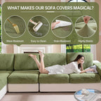 OHSIO Leaf-Texture Stretch Sectional Cushion Cover - pet-friendly furniture protection