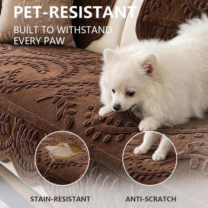 OHSIO Embossed Chenille Sofa Cover – Non-Slip Couch Protector
