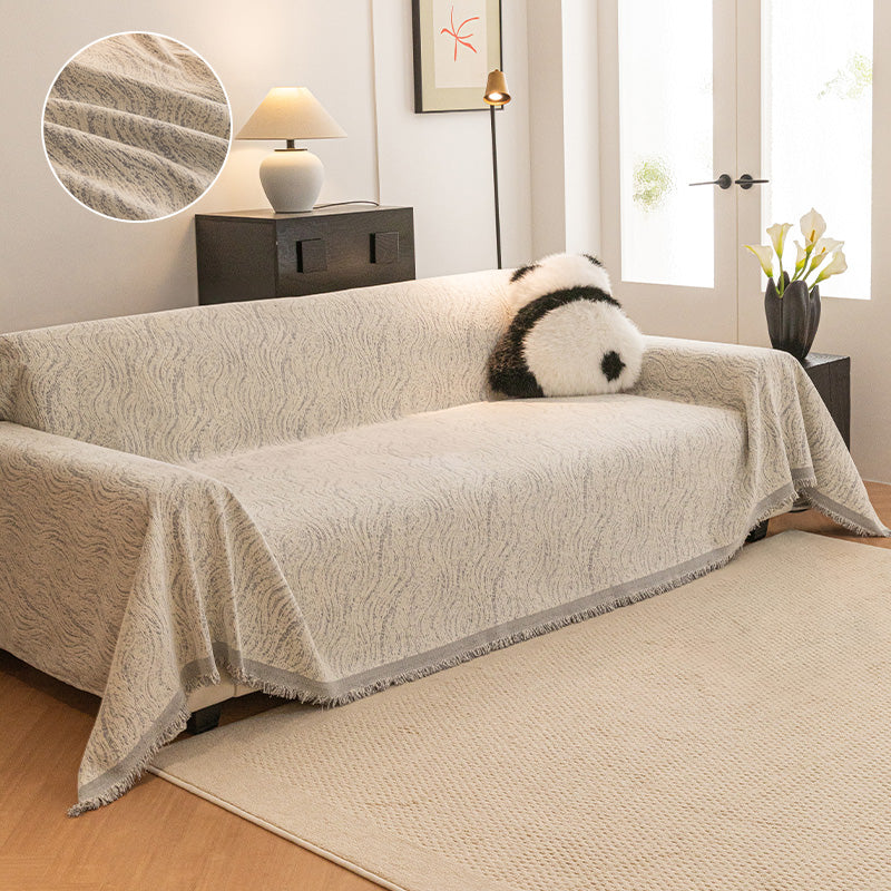 OHSIO Liujin Plush Jacquard Sofa Throw Cover – Non-Slip Washable Couch Protector