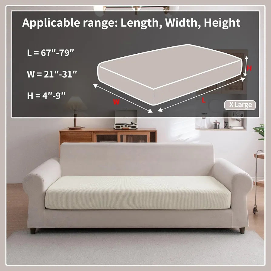 OHSIO Sectional Couch Covers, Wear Resistant Stretch Sofa Covers Washable Soft Couch Cushion Covers Anti Slip Furniture Protector Sofa Slipcovers for Pets 