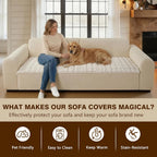 OHSIO Couch Cover for Pets Plush, Non Slip Cozy Sofa Cover Pet Friendly, Soft Thick Fuzzy Sofa Slipcovers for 3 Cushions Washable Couch Sofa Funiture Protector