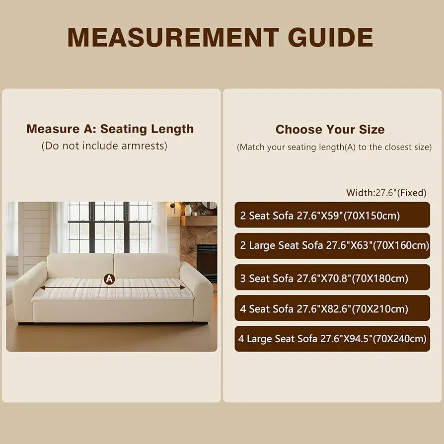 OHSIO Couch Cover for Pets Plush, Non Slip Cozy Sofa Cover Pet Friendly, Soft Thick Fuzzy Sofa Slipcovers for 3 Cushions Washable Couch Sofa Funiture Protector