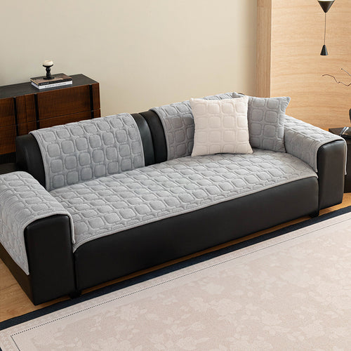OHSIO Corduroy Plaid High-Density Non-Slip Pet Sofa Cover