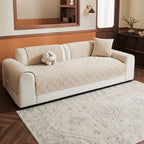 OHSIO Square Quilted Recycled Fleece Sofa Cover - Cream Beige, 27.56 x 27.56 in sofa cover