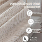 OHSIO Leaf-Texture Stretch Sectional Cushion Cover - cushion cover lifestyle view