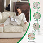 OHSIO Couch Cushion Covers, Super Soft Thicker Fleece Sofa Cover Stretch Sectional Sofa Slipcover Washable Pet Friendly Anti-Slip Stain Resistant Furniture Cover for Home