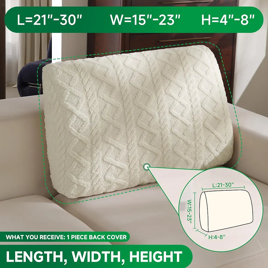OHSIO Couch Cushion Covers, Super Soft Thicker Fleece Sofa Cover Stretch Sectional Sofa Slipcover Washable Pet Friendly Anti-Slip Stain Resistant Furniture Cover for Home