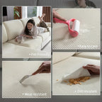 OHSIO Sectional Couch Covers, Wear Resistant Stretch Sofa Covers Washable Soft Couch Cushion Covers Anti Slip Furniture Protector Sofa Slipcovers for Pets 