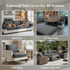 OHSIO Couch Cushion Covers for Sectional Sofa, Stretch Soft Sofa Slipcovers Washable Wear-Resistant Universal Furniture Protector for Living Room