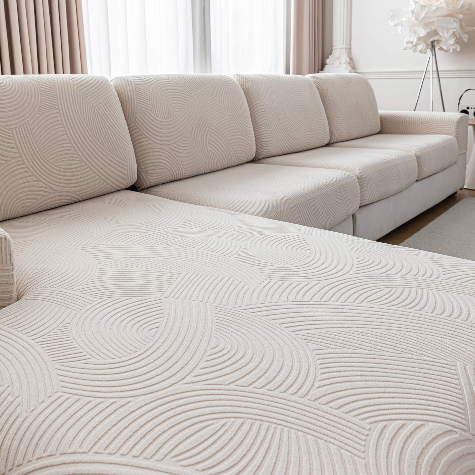 Thick Fleece Modular Sofa Cushion Cover - Pet Friendly Washable Slipcover - cushion cover lifestyle view