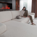 OHSIO Stretch Polar Fleece Sectional Cushion Covers - easy installation