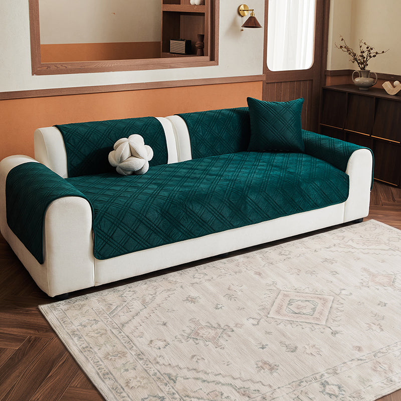 OHSI0 Ultrasonic Square Non-Slip Stain-Resistant Recycled Fleece Sofa Cushion