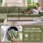 OHSIO Leaf-Texture Stretch Sectional Cushion Cover - easy installation