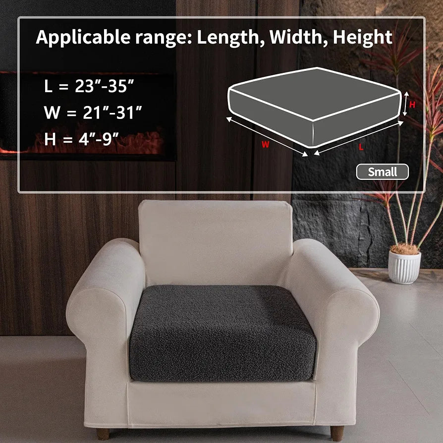 OHSIO Couch Cushion Covers for Sectional Sofa, Stretch Soft Sofa Slipcovers Washable Wear-Resistant Universal Furniture Protector for Living Room