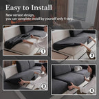 OHSIO Couch Cushion Covers for Sectional Sofa, Stretch Soft Sofa Slipcovers Washable Wear-Resistant Universal Furniture Protector for Living Room