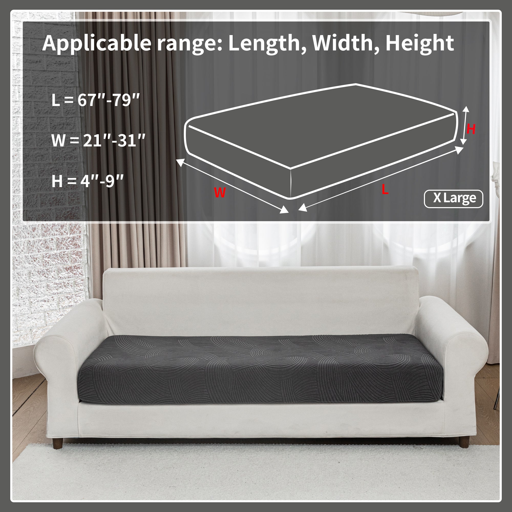 OHSIO Couch Cushion Covers for Sectional and L Shaped Sofa, Stretch Soft Sofa Covers Washable Wear Resistant Slipcovers Furniture Protector Pet-Friendly